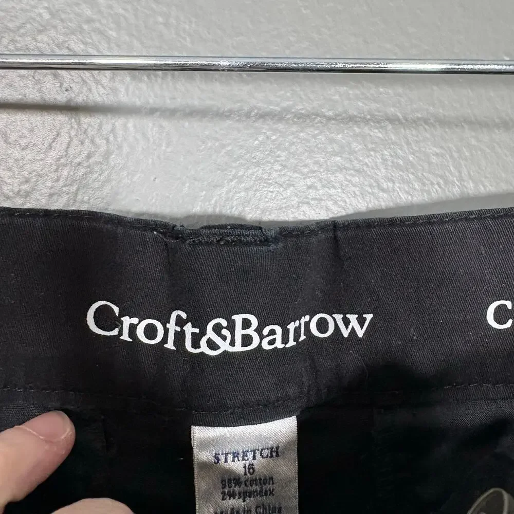 Croft & Barrow Classic Fit Black Chino Bermuda Shorts - 16 - Women's Plus Size